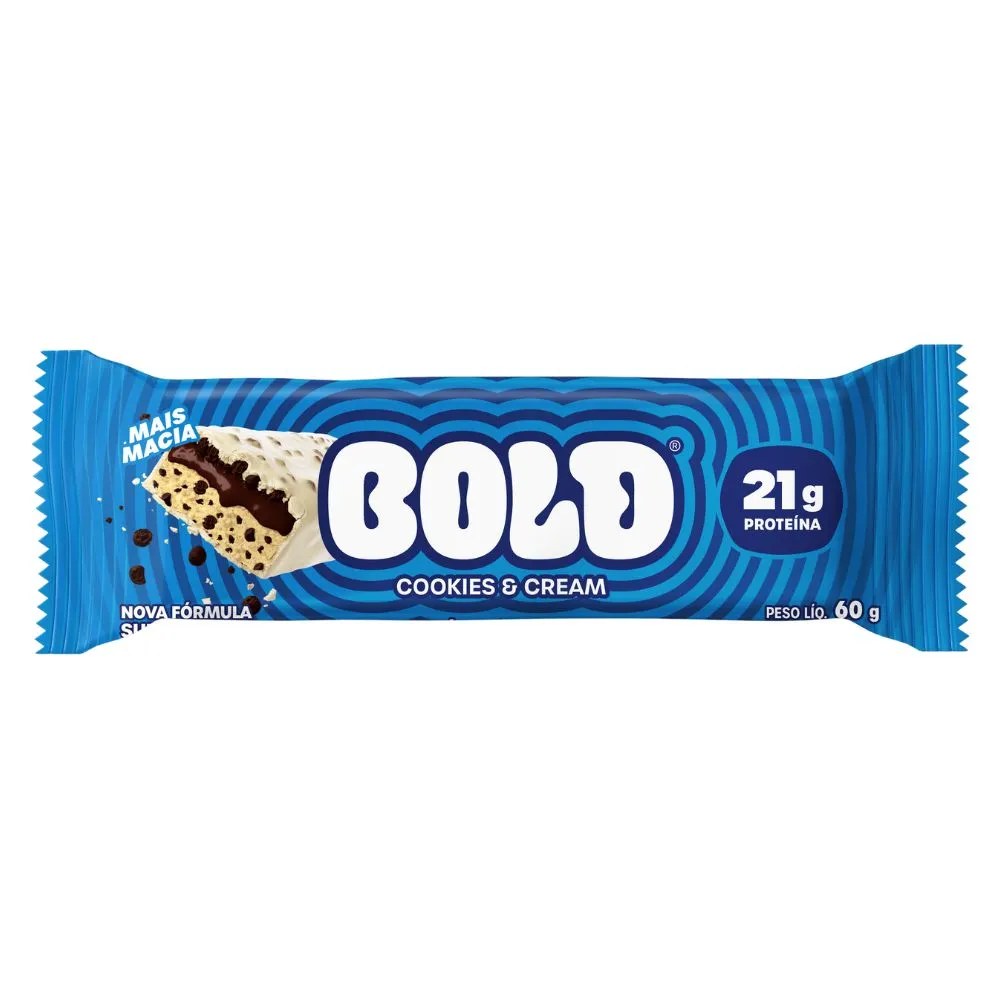 Barra De Proteina Bold Cookies E Cream 60g — foto do produto em fundo branco