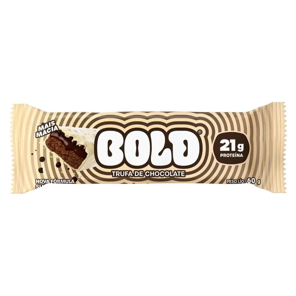 Barra De Proteína Bold Trufa De Chocolate 60g — foto do produto em fundo branco