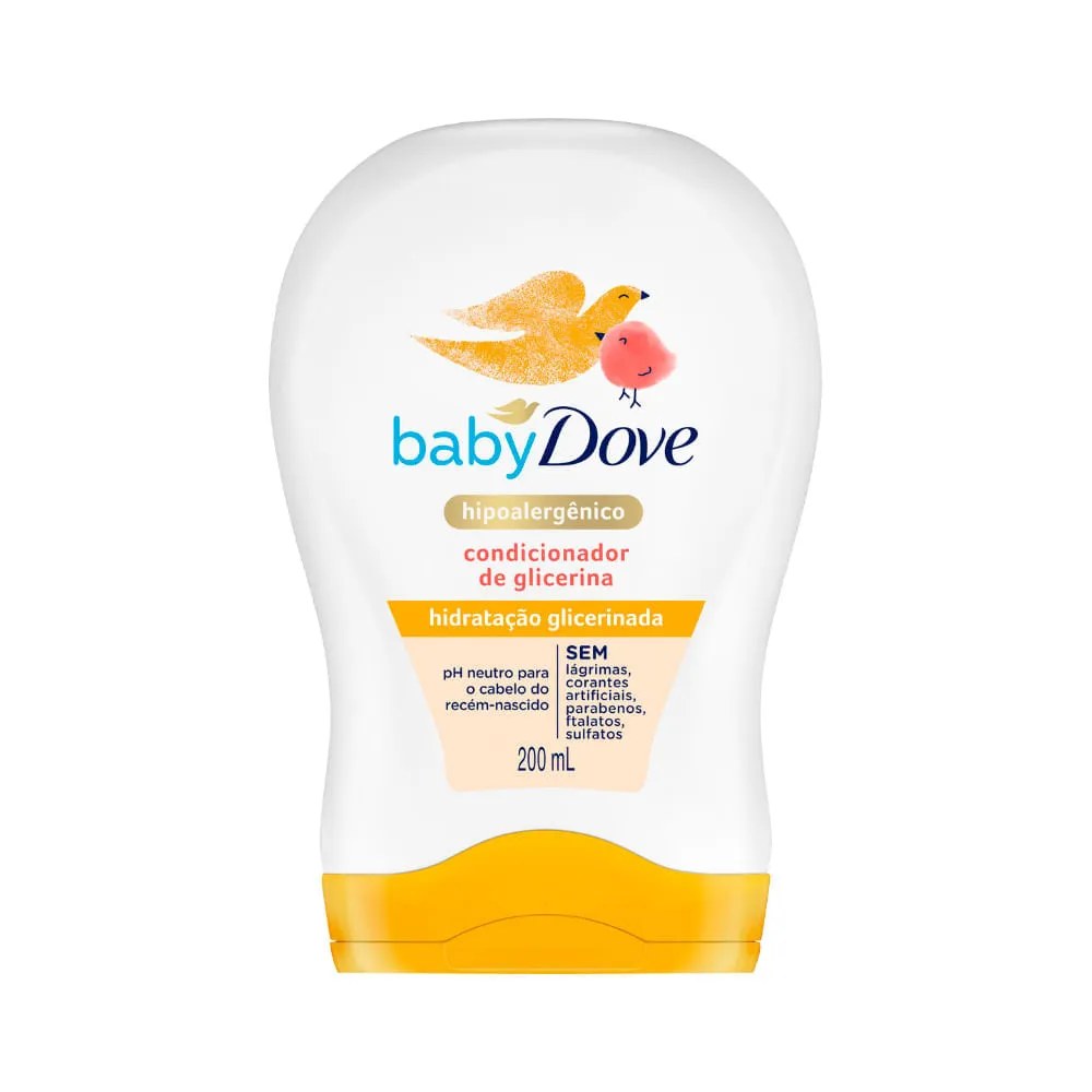 Condicionador Dove Baby 200ml Glicerina — foto do produto em fundo branco