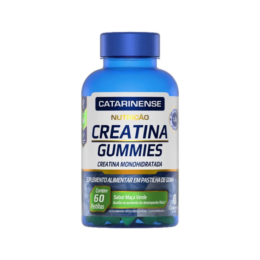Creatina Gummies Catarinense Nutrição Sabor Maçã Verde 60 Gomas — foto do produto em fundo branco