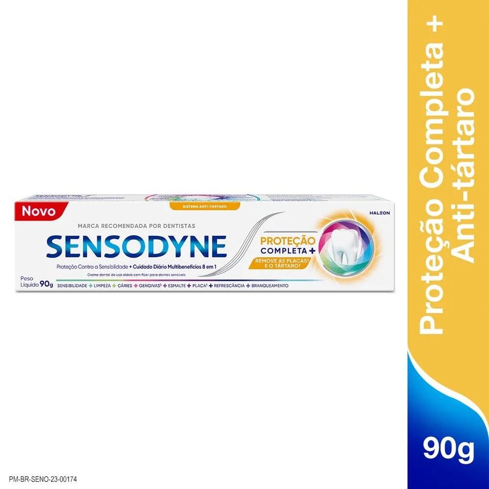 Creme Dental Sensodyne 90gr Protecao Completa Anti-tartaro — foto do produto em fundo branco