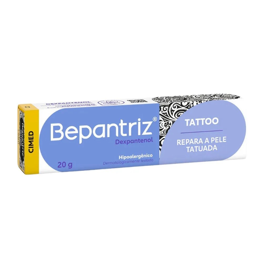 Creme Para Pele Tatuada Dexpantenol Bepantriz Tatto 20g — foto do produto em fundo branco