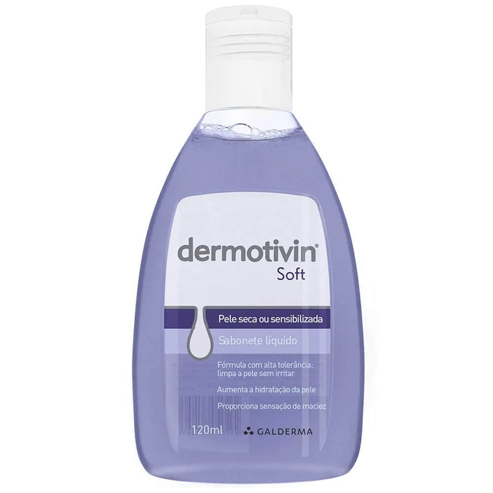 Dermotivin Soft Sabonete Líquido Para Pele Seca 120ml — foto do produto em fundo branco