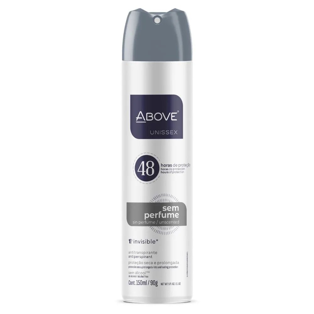 Desodorante Above 150ml Unissex Aerosol Sem Perfume — foto do produto em fundo branco