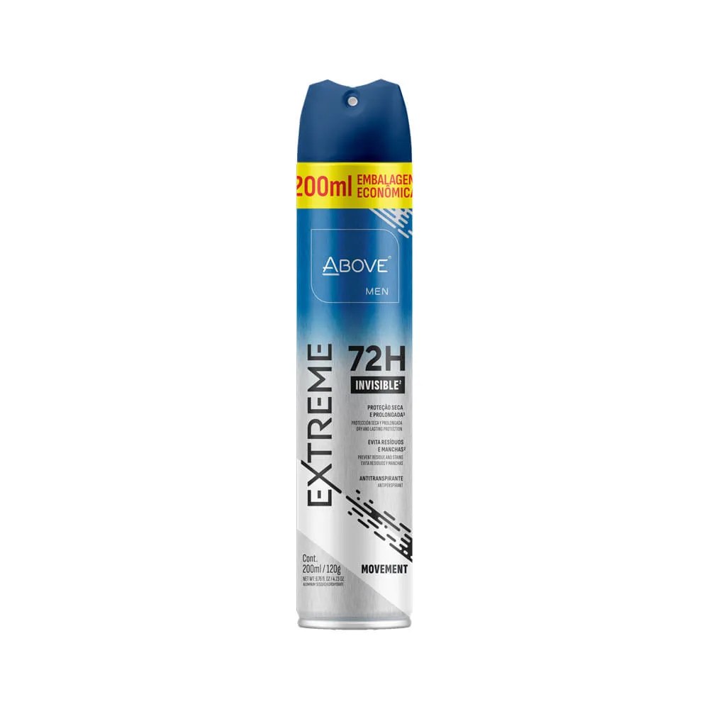 Desodorante Above Masculino Extreme 200ml Aerosol Movement — foto do produto em fundo branco
