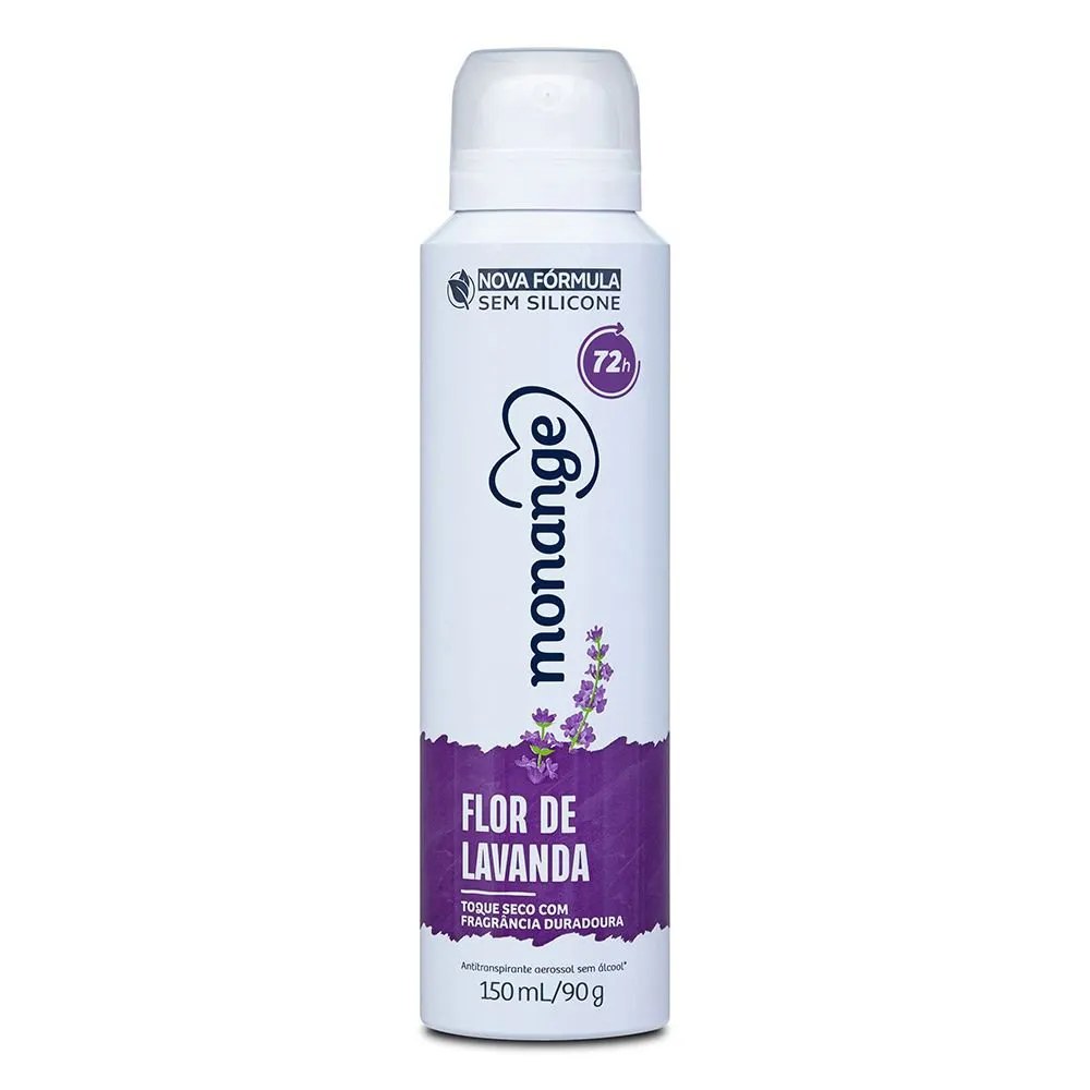 Desodorante Monange Aerossol Feminino Flor De Lavanda 150ml — foto do produto em fundo branco