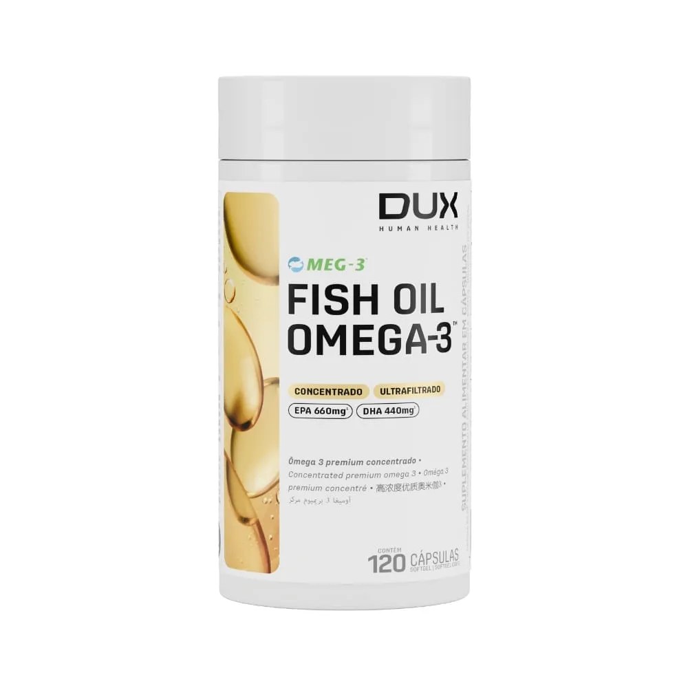 Fish Oil Omega 3 Dux Com 120 Capsulas — foto do produto em fundo branco