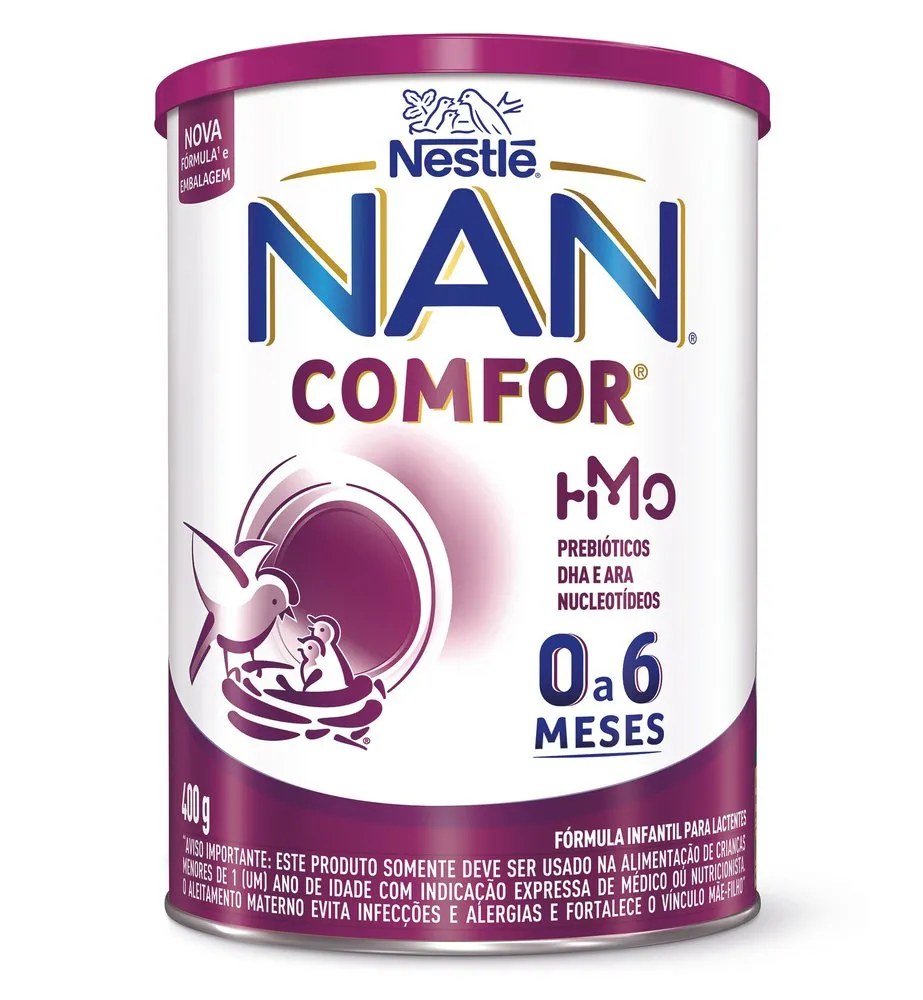 Fórmula Infantil Nan Comfor Hmo 0 A 6 Meses 400g — foto do produto em fundo branco