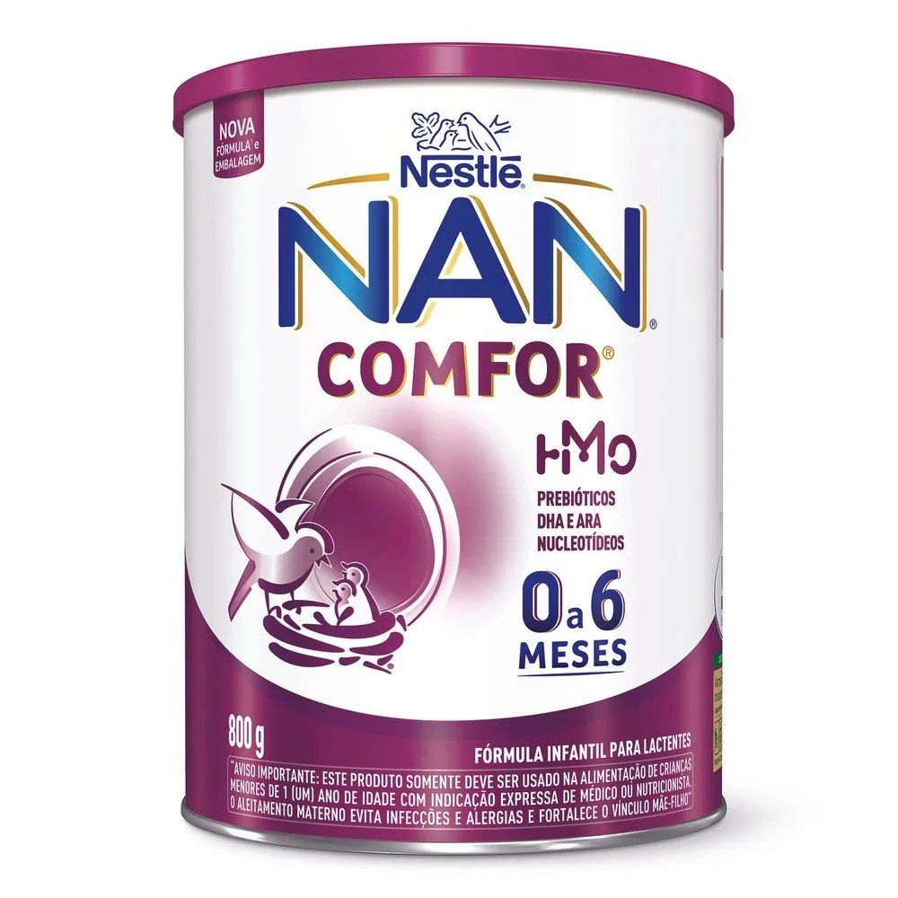 Fórmula Infantil Nan Comfor Hmo 0 A 6 Meses 800g — foto do produto em fundo branco