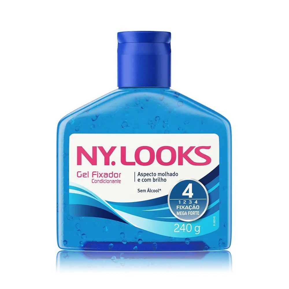 Gel Fixador Ny Looks 4 Fixação Mega Forte 240g — foto do produto em fundo branco
