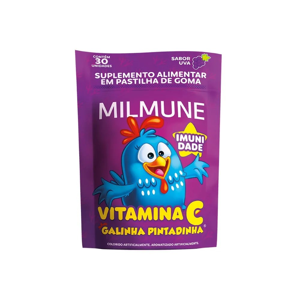 Milmune Vitamina C Galinha Pintadinha Com 30 Gomas Uva