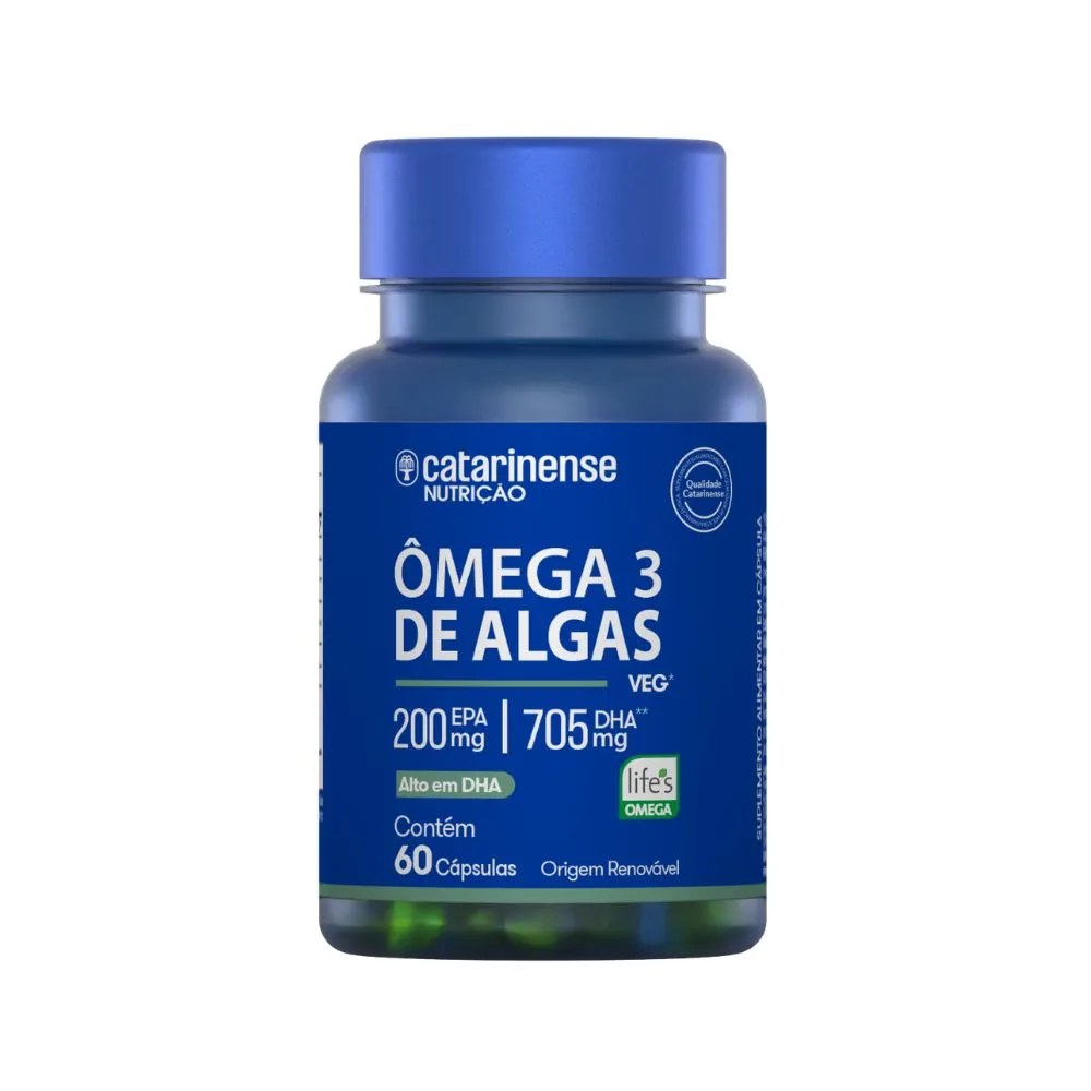 Omega 3 Biocultivado De Algas Catarinense Com 60 Capsulas — foto do produto em fundo branco