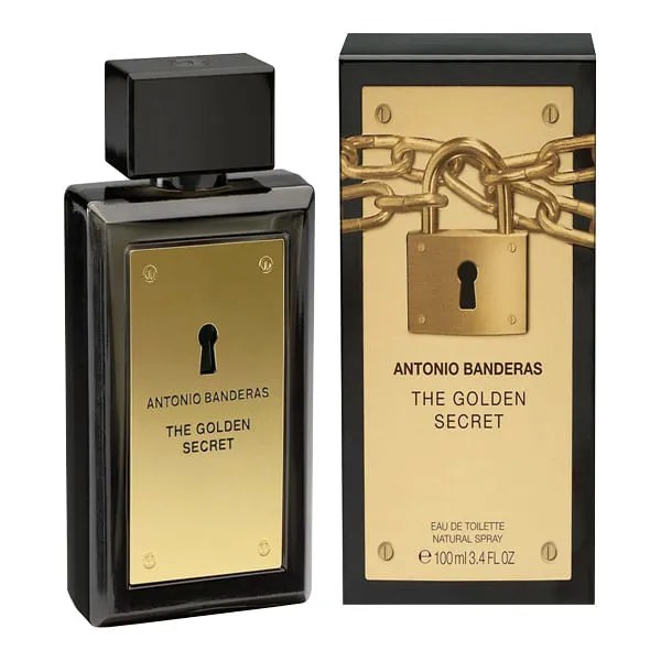 Perfume Antonio Banderas Golden Secret Men 100ml Edt — foto do produto em fundo branco