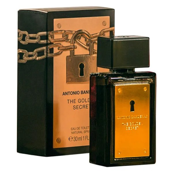 Perfume Antonio Banderas Golden Secret Men 30ml Edt — foto do produto em fundo branco