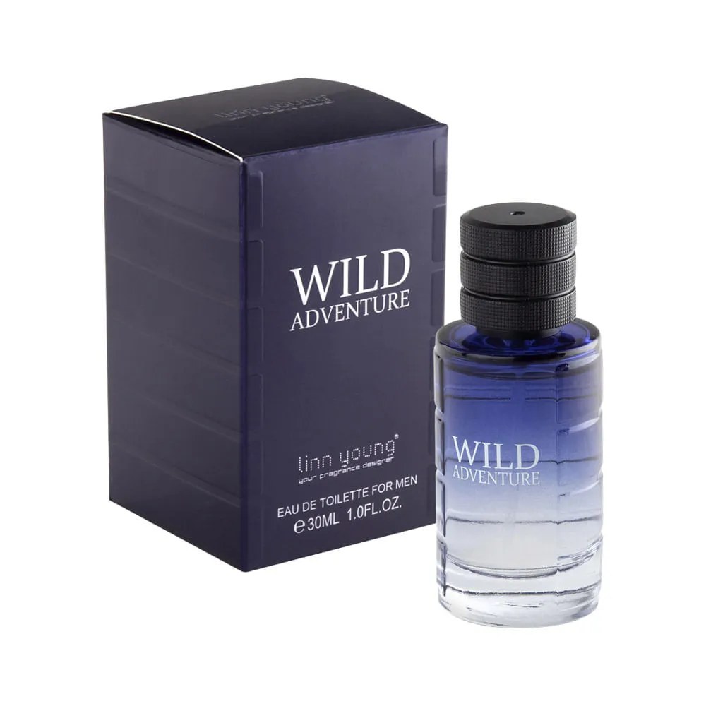 Perfume Masculino Linn Young Wild Adventure Eau De Toilette 30ml — foto do produto em fundo branco