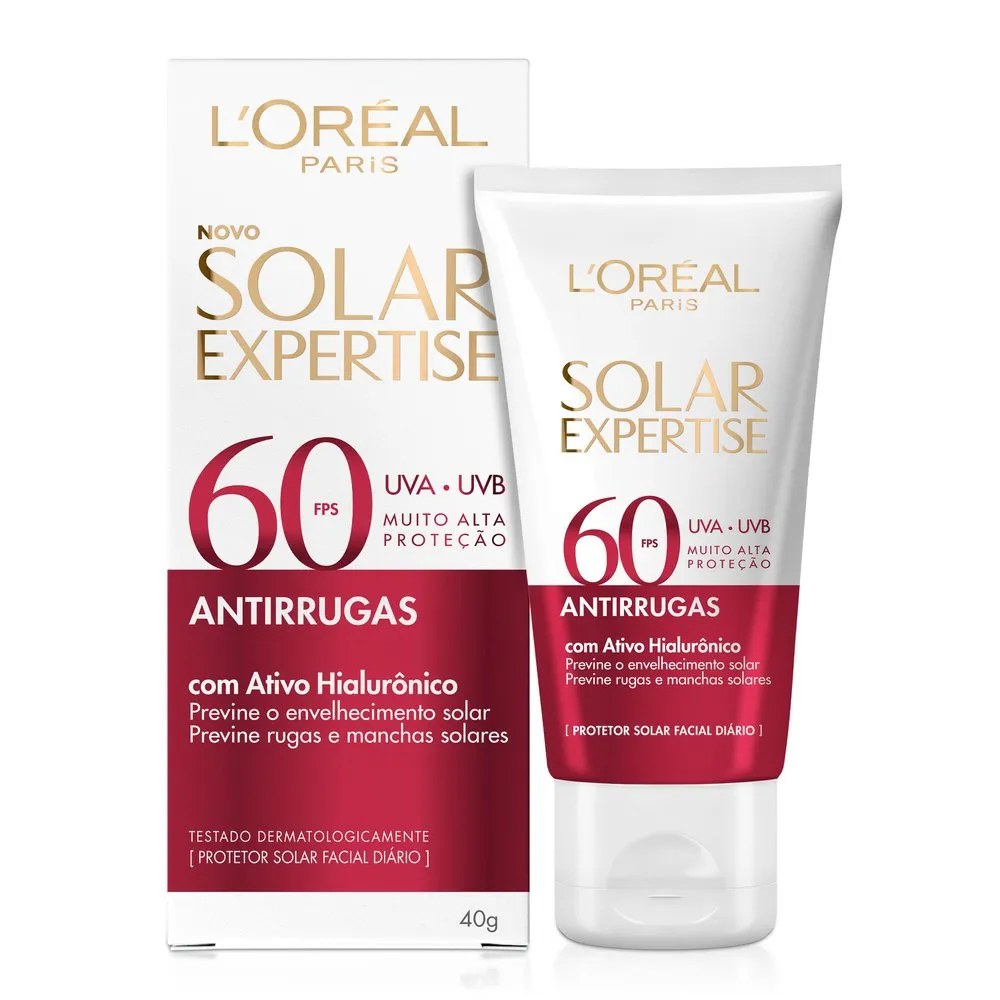 Protetor Solar Facial Antirrugas Fps 60 Loréal Paris Solar Expertise 40g — foto do produto em fundo branco