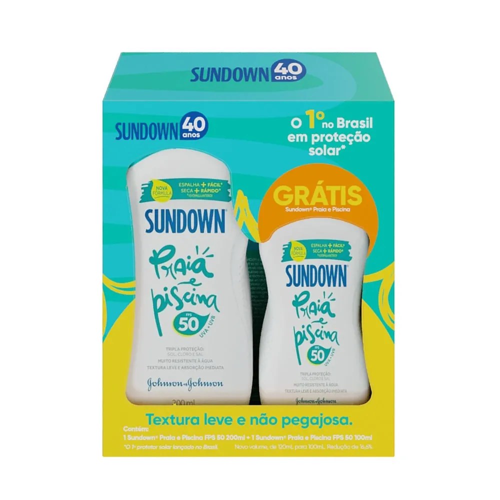 Protetor Solar Sundown Praia E Piscina 200+100ml Fps50 — foto do produto em fundo branco