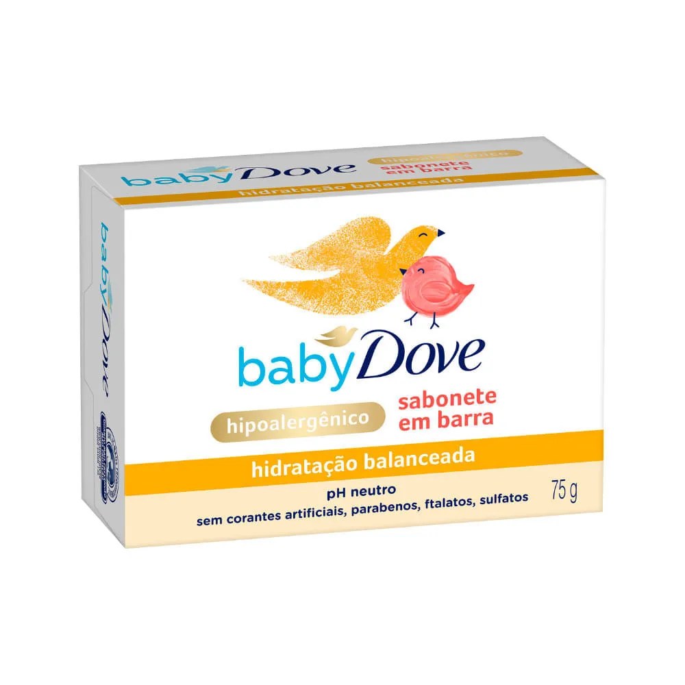 Sabonete Dove Barra Baby 75gr Hidratacao Balanceada — foto do produto em fundo branco