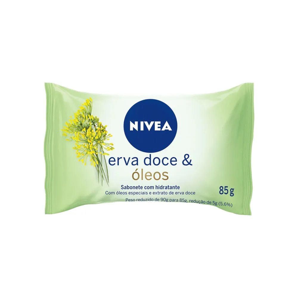 Sabonete Em Barra Nivea Erva Doce E Óleos 85g — foto do produto em fundo branco