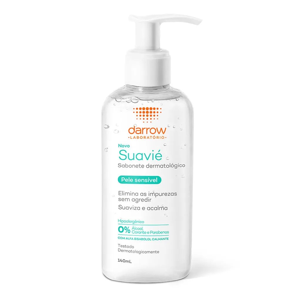 Sabonete Líquido Dermatológico Darrow Suavié Pele Sensível 140ml — foto do produto em fundo branco