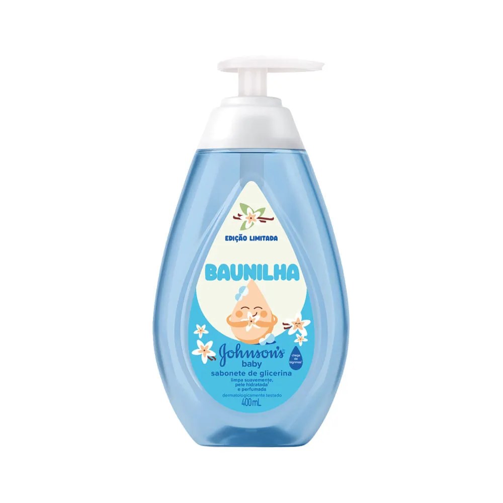 Sabonete Liquido Johnson´s Baby Baunilha Com Glicerina 400ml — foto do produto em fundo branco
