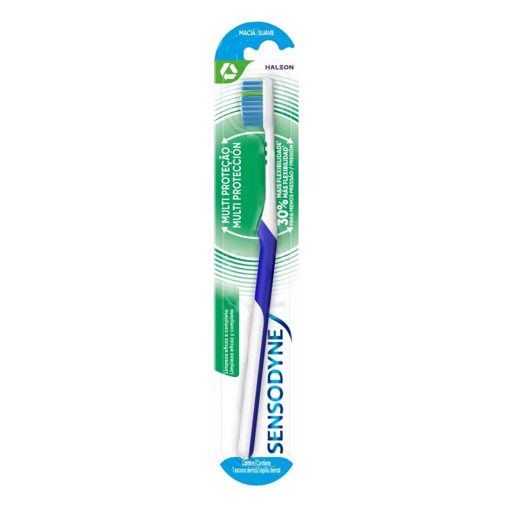 Sensodyne Escova De Dente Com Cerdas Macias Multiproteção Para Dentes Sensíveis — foto do produto em fundo branco