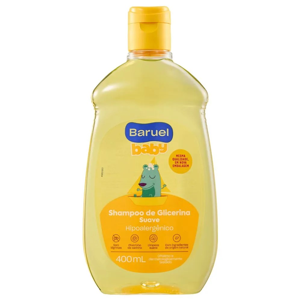 Shampoo Baruel Baby 400ml Suave — foto do produto em fundo branco