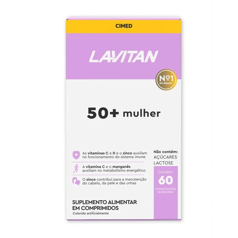 Suplemento Alimentar Lavitan 50+ Mulher 60 Comprimidos — foto do produto em fundo branco